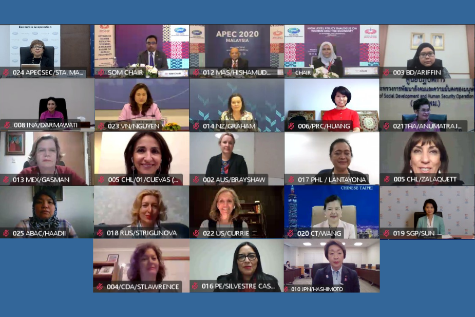 2020年APEC 婦女與經濟論壇視訊會議各經濟體團長合影(來源：APEC官網).png