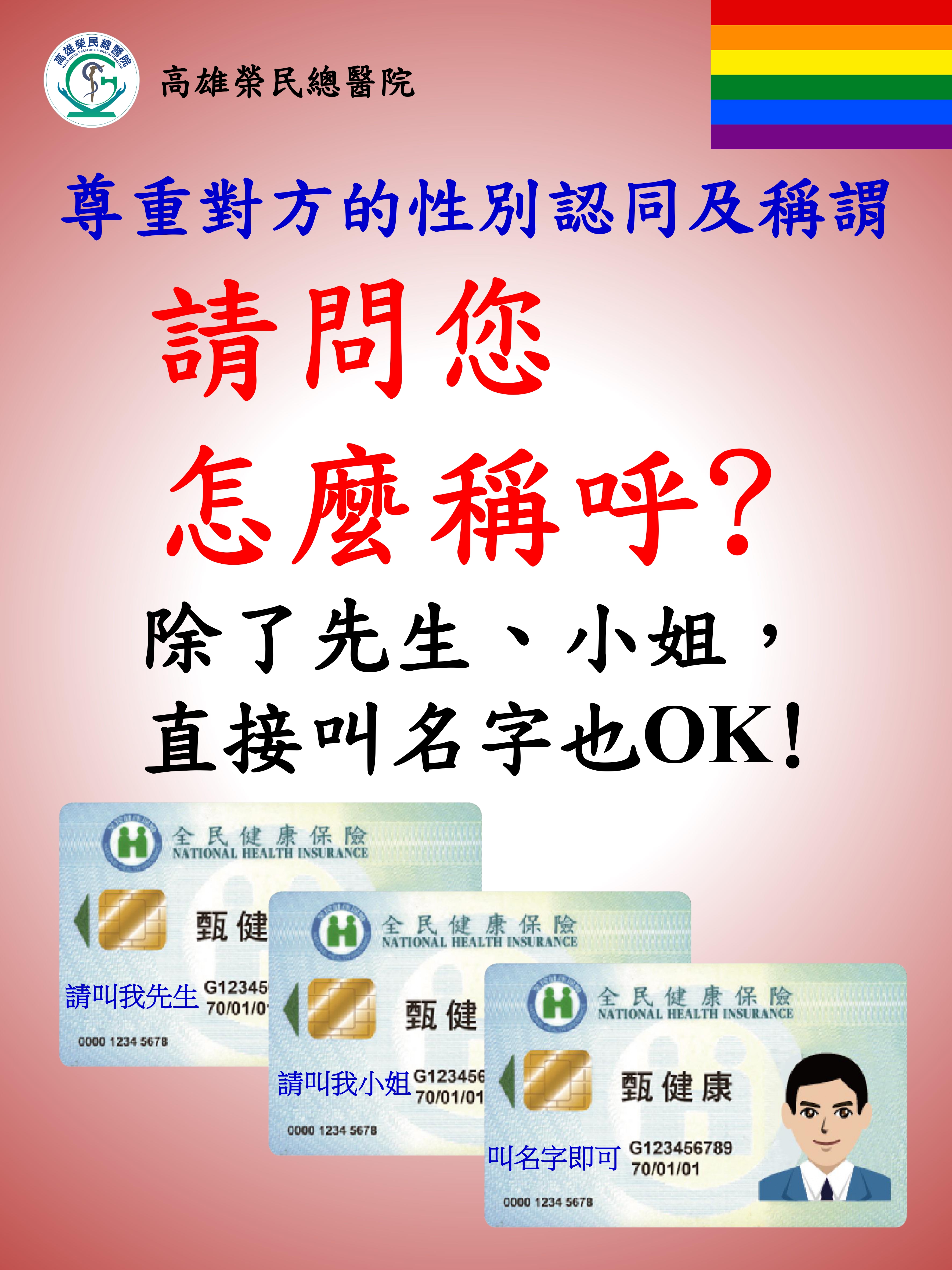 尊重對方的性別認同及稱謂